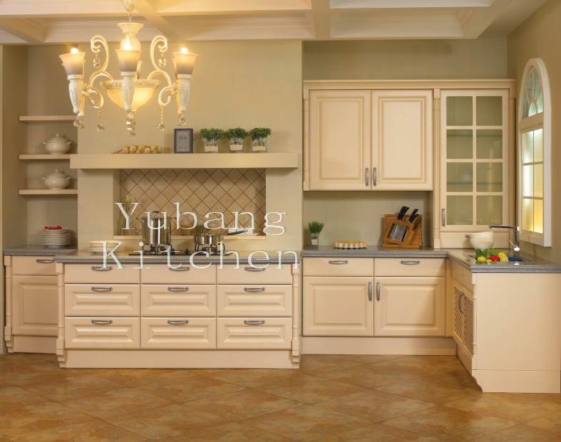 (#2012-40) White Color Solid Wood Door Kitchen Cabinets