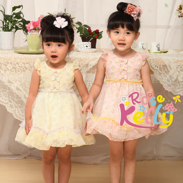 2015 Hot Sale Girl Ruffled Dress for Princess, Baby Clothes