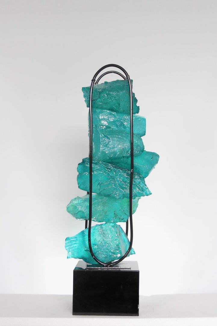 Abstract Clear Resin Sculpture