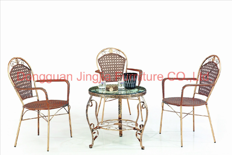 Cheap Iron Rattan Dining Outdoor Garden Furniture (JJ-S461&575)