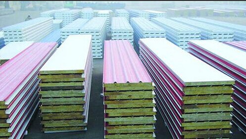 Color Sheet Rockwool Sandwich Panel for Country House/Cottage
