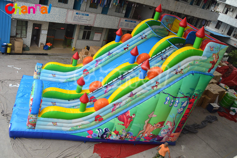Colorful Forest Inflatable Dry Slide for Sale Chsl461