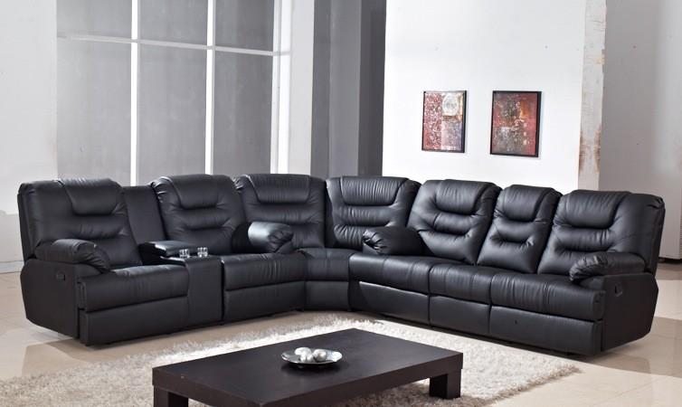 Corner Sofa with Table and Cup Holder Recliner Sofa (E-3651)