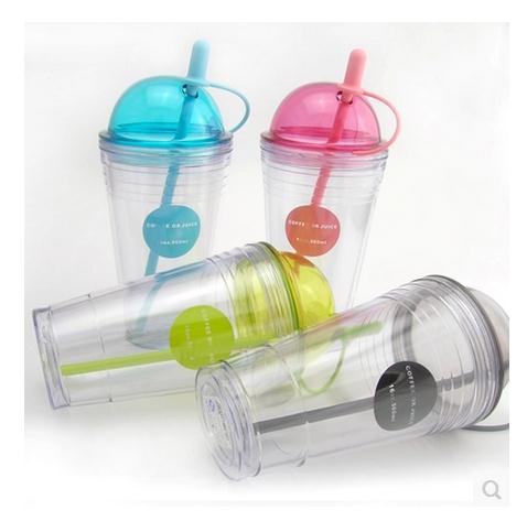 Custom Printing FDA/LFGB Approved Leaking Assistant Ice Plastic Travel Mug with Straw