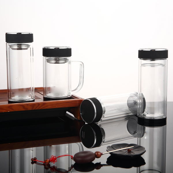 Customized Double Wall Glass Water Bottle