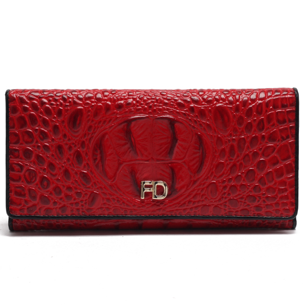Fashionable Long Pattern Women's Crocodile Leather Wallet