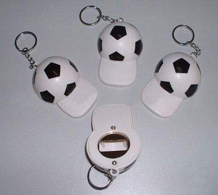 Football Cap Bottle Opener with Keyring