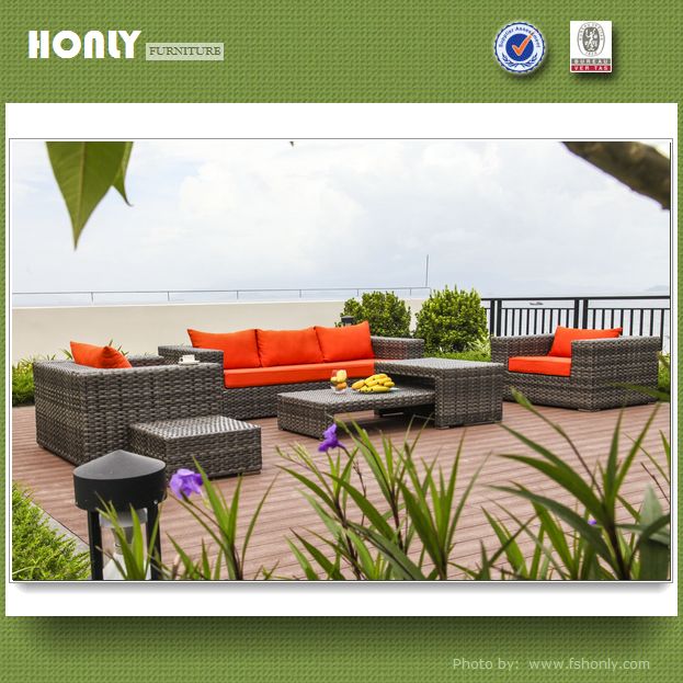 Garden Rattan Outdoor Furniture Sofa Set Morden Wicker Sofa Set
