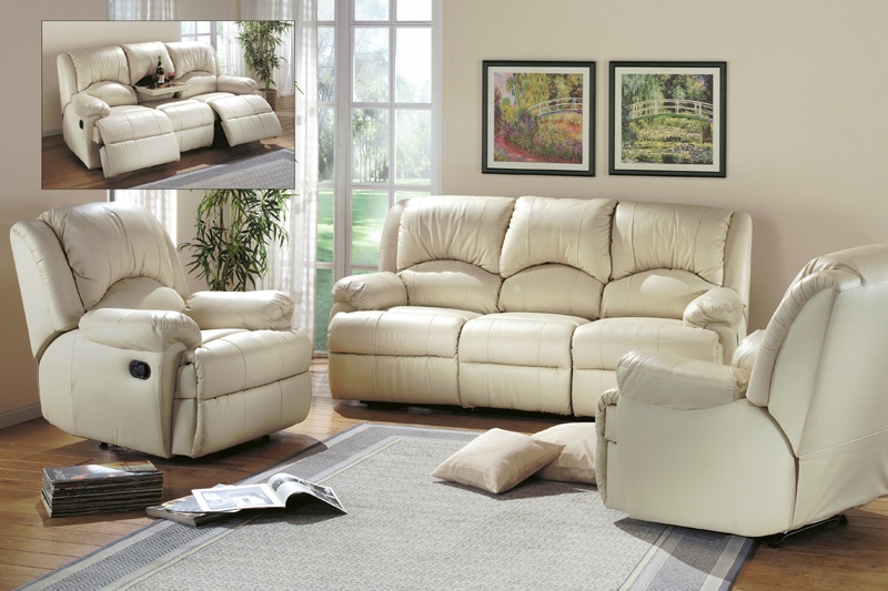 Genuine Leather Home Theatre Seating Sofa Manual Recliner Sofa Set