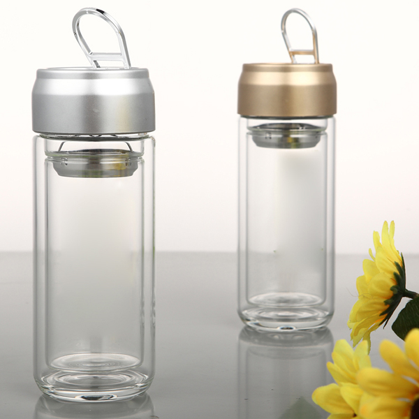 Hottest New Design 2015 Double Wall Glass Water Bottle
