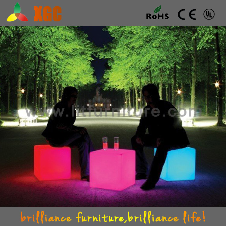 LED Cubic Stool Lighting Bar Chair