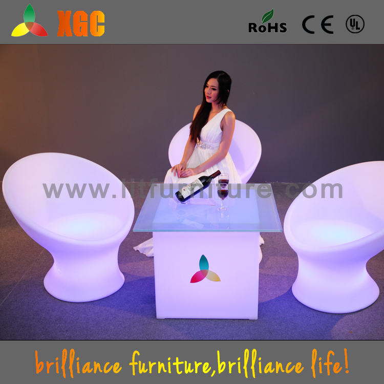 LED Outdoor Furniture/Plastic Bar / Glass / Cocktail Table
