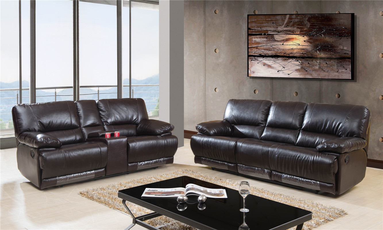 Leather 2+3 Recliner Sofa (A-3610)