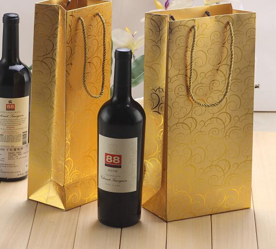 Luxury Wine Packaging Paper Bag Handle Bag