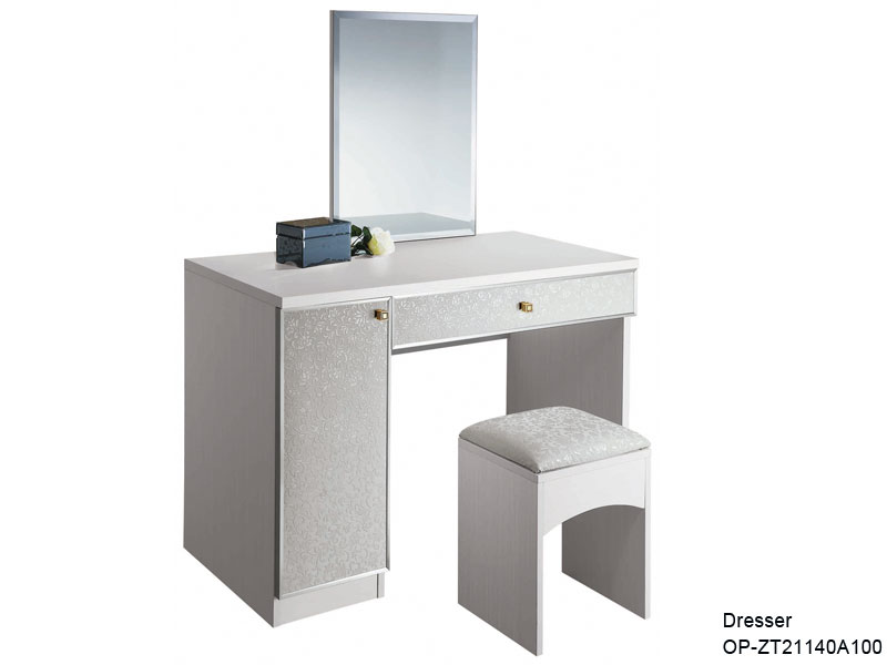 Melamine Board White Dresser with Leather (ZT21140A100)
