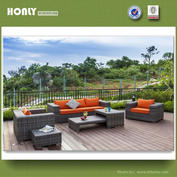 Modern Aluminum Wicker Furniture Outdoor Rattan Garden Sofa Set