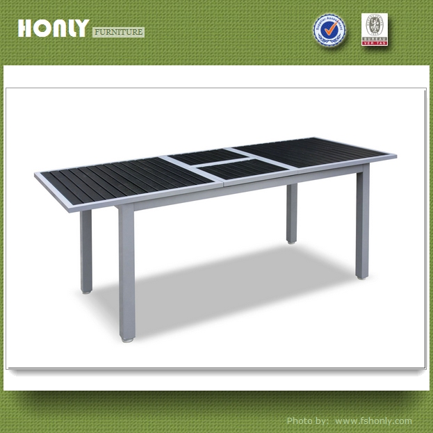 Modern Poly Wood Furniture Table Outdoor Extension Square Dining Table