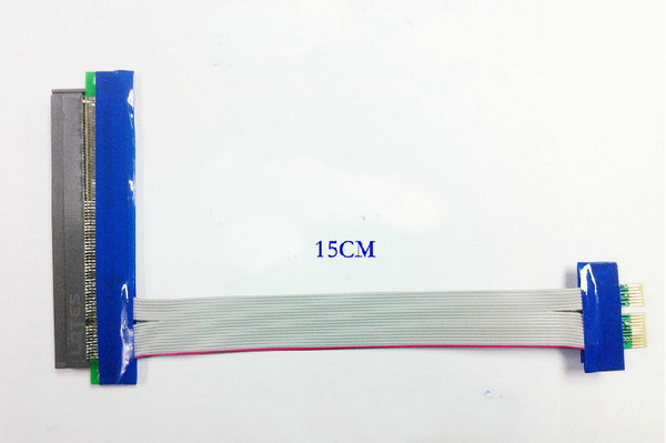 PCI-E 1X->16X Riser Card Flexible Extension Ribbon Cable
