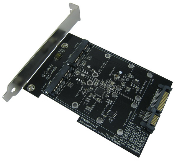 R2021B SATA II to mSATA SSD Raid Card with PCI-e Bracket
