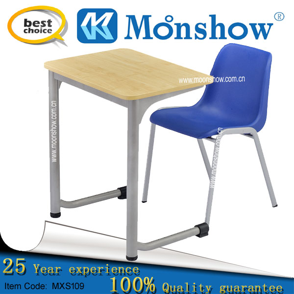 Wood Steel Plastic Single Desk and Chair (MXS109)