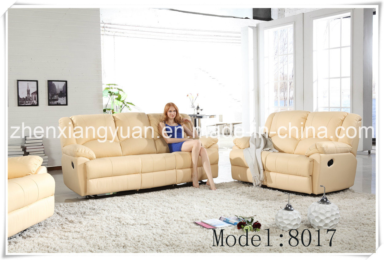 Wooden Furniture Leather Recliner Sofa (A-8017)