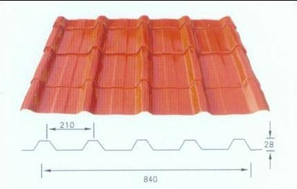Yx28-210-840 Orange Corrugated Roofing Sheet
