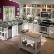 (#2012-45) Antique White Solid Wood Kitchen Cabinet