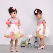 1-5 Years Sleeveless Cotton Printed Baby Dress Designs 3002#