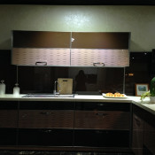 18mm MDF Door High Gloss Kitchen Cabinet (ZHK-018)
