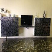 18mm MDF Door High Gloss Kitchen Cabinet (ZHK-023)
