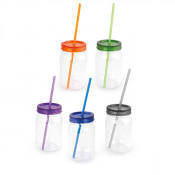 20 Oz Wholesale Single Wall Plastic Mason Jars with Lid and Straw Dn-102