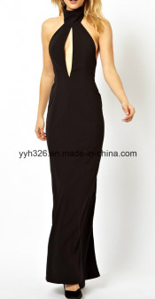 2014 New Arrival Halterneck Party Front Opeing Maxi Dress