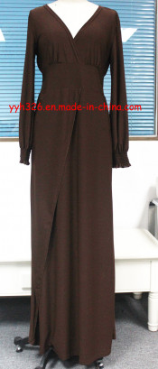 2014 Yyh Lady Fahsion Deep V-Neck Abaya Muslim Dress