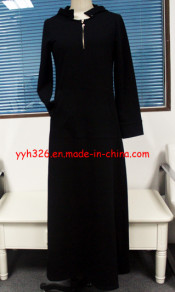 2014 Yyh Women Clothing Black with Cap Maxi Muslim Dress