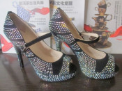 2015 Fashion Peep Toe High Heel Dress Shoes (HCY02-1489)
