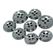 4 Holes New Design UV Plated Shinny Gun Metal Color Polyester Plastic Buttons