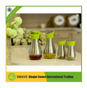 4PCS Glass Cruet Oil and Vinegar Bottle Salt & Pepper Spice Cruet Set Condiment Container Y95159