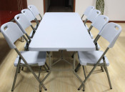 6 Foot Blue Fold-in Half Table (SY-183Z)