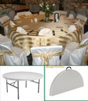 6 Foot Plastic Round Folding Banquet Table