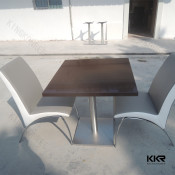 600*600mm Glacier White Square Solid Surface Table for Kfc