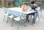 6FT Blue Banquet Table & Chair Set (SY-183Z)