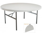 72 in Round Plastic Banquet Folding Table (White) (SY-183ZY)