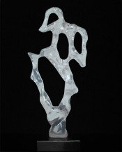 Abstract Clear Painted Resin Sculpture, Resin Sculpture Indoor Decoration
