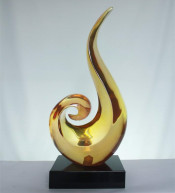 Abstract Gold Resin Sculpture for Decoration