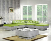Aluminium Outdoor Garden Rattan Wicker Corner Sofa Furniture (JJ-S666)