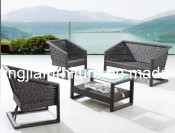 Aluminum Sofa Wicker Outdoor Rattan Patio Garden Dining Set