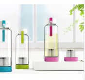 BPA Free Glass Water Bottle Sports with Tea Filter Infuser Dn-164b