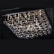 Black Glass Crystal Ceiling Light Lamp Em3021-21L