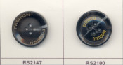 Black Horn Laser and Painting Letters Resin Coat Button