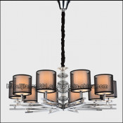 Black Modern Chandeleir Pendant Lamp with Fabric Shade